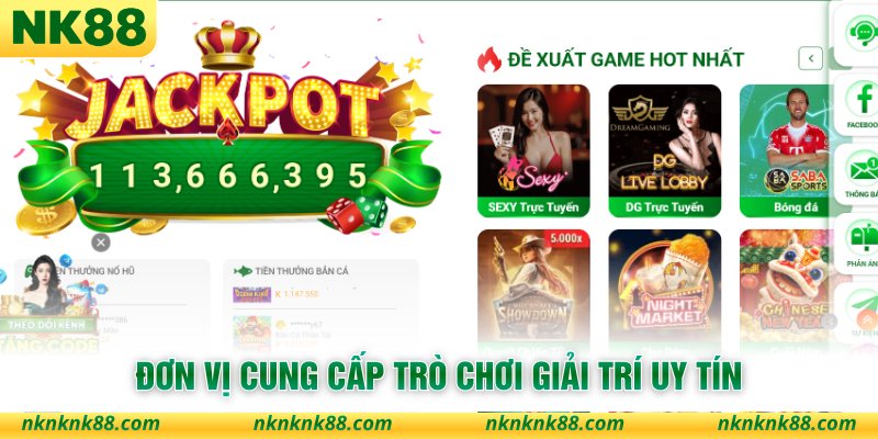 Đơn vị cung cấp trò chơi giải trí uy tín