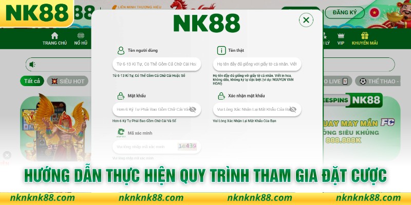 Hướng dẫn thực hiện quy trình tham gia đặt cược