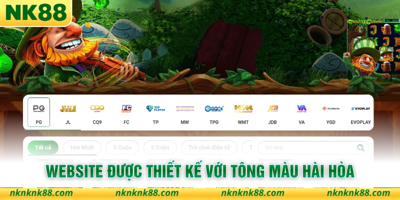 Website được thiết kế với tông màu hài hòa